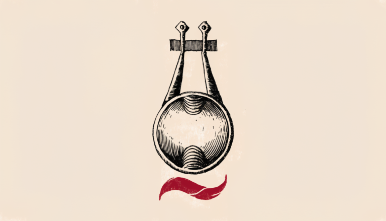 Ilustracion editorial: dos asas fundiendose en un unico sello, con una cinta roja