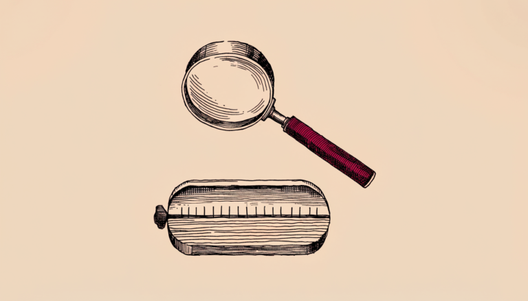 Una lupa de tinta inspecciona un dial de radio antiguo, metáfora de la revisión de los sistemas de medición de audiencias